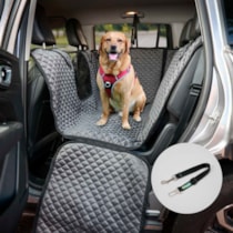Capa pet impermeável Maxi Car Luxo + Tela para cães no carro