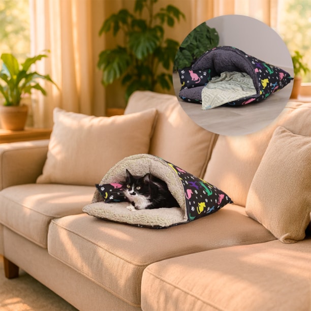 Cama pantufa Cat Jade fofinha e macia para gatos